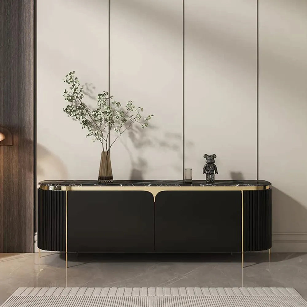 Milkyer TV Stand with Artificial Marble Top