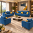 Pan Gulf Luxury Velvet 7-Seater Sofa Set