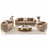 Classic Chesterfield-Style 6-Seater Sofa Set (3+2+1) with Gold Accent Legs | Customizable Size & Color