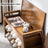 Upholstered Bench with Flip Top Storage Shoe Rack