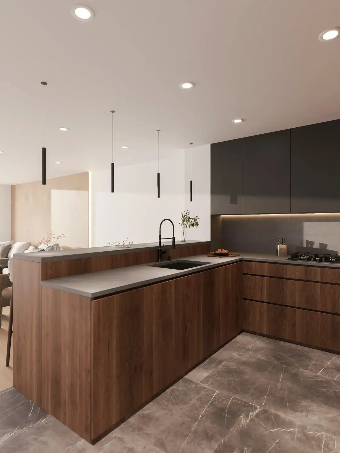 The Loft Walnut Kitchen