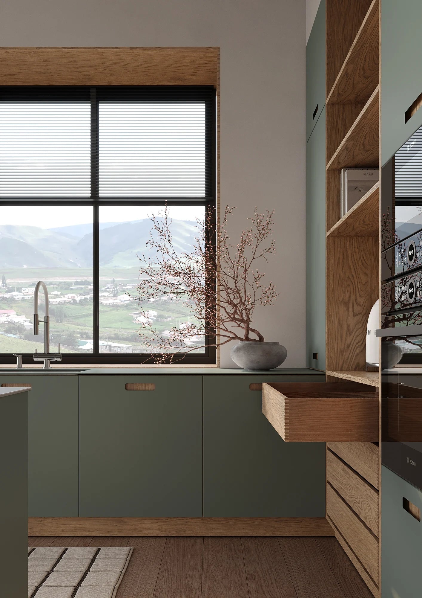The Scandinavian Green Kitchen