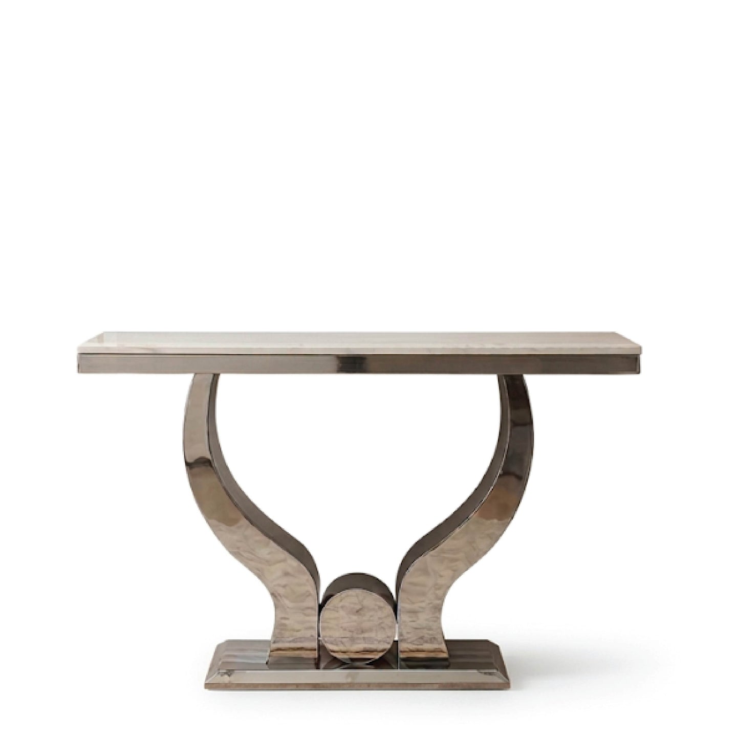 Luna Polished Stainless Steel Console Table