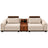 Modern Smart 3+2 Seater Sofa Set with Built-in Bluetooth Speaker, Cup Holders & Wood Console