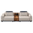 Modern Smart 3+2 Seater Sofa Set with Built-in Bluetooth Speaker, Cup Holders & Wood Console