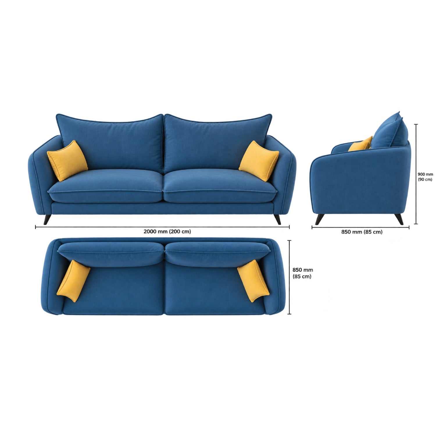 Pan Gulf Luxury Velvet 7-Seater Sofa Set