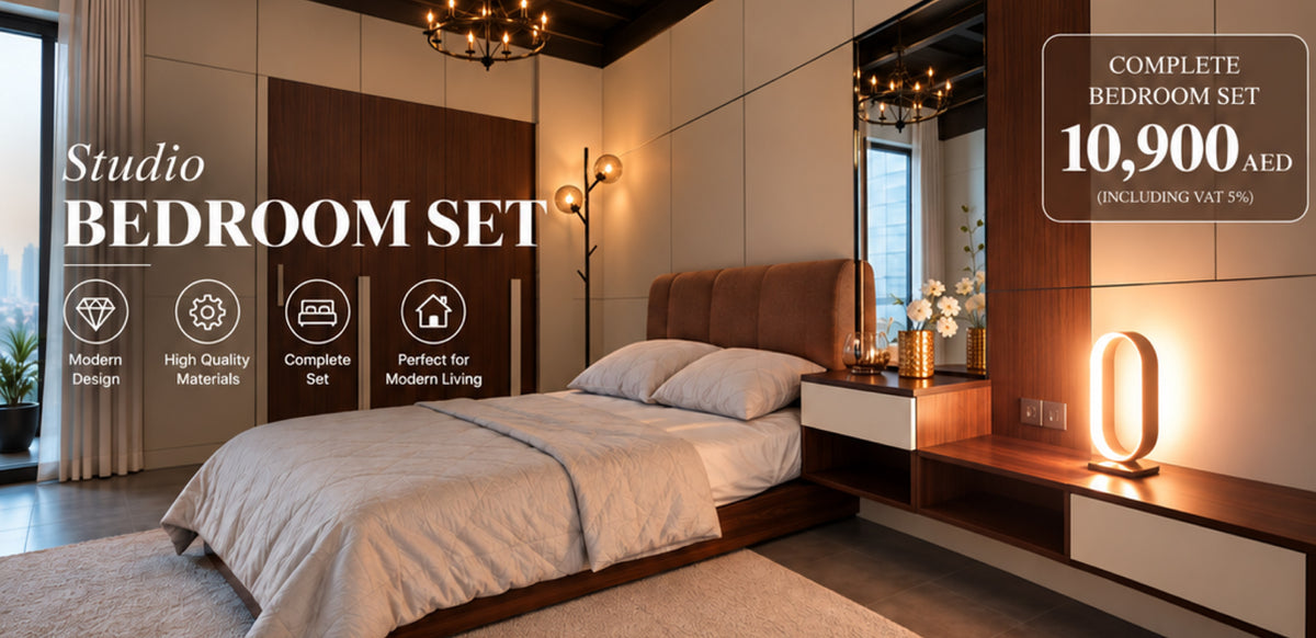 Studio Modern Bedroom Set – Complete 5-Piece Package | 10,300 AED