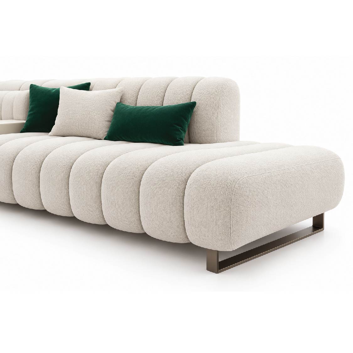 Channel-Tufted Right-Arm Chaise Lounge Sofa