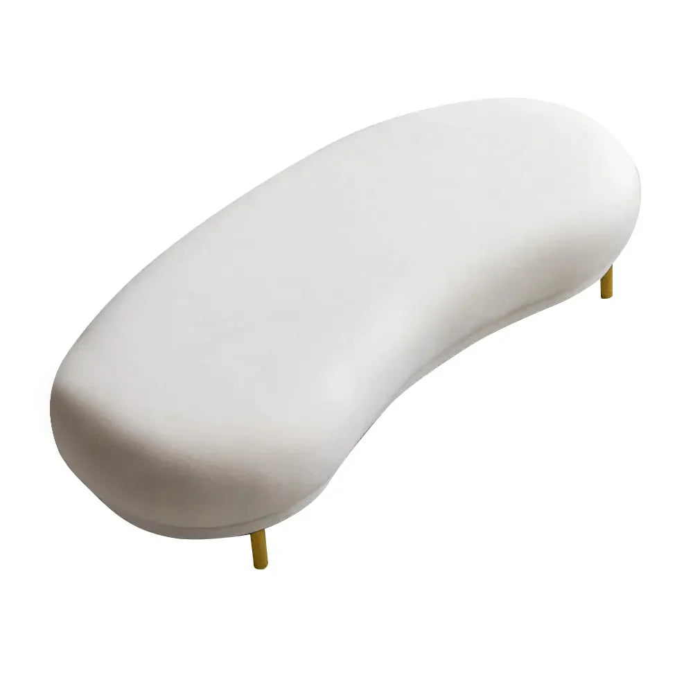 Velmora Curved Solid Wood Velvet Bench