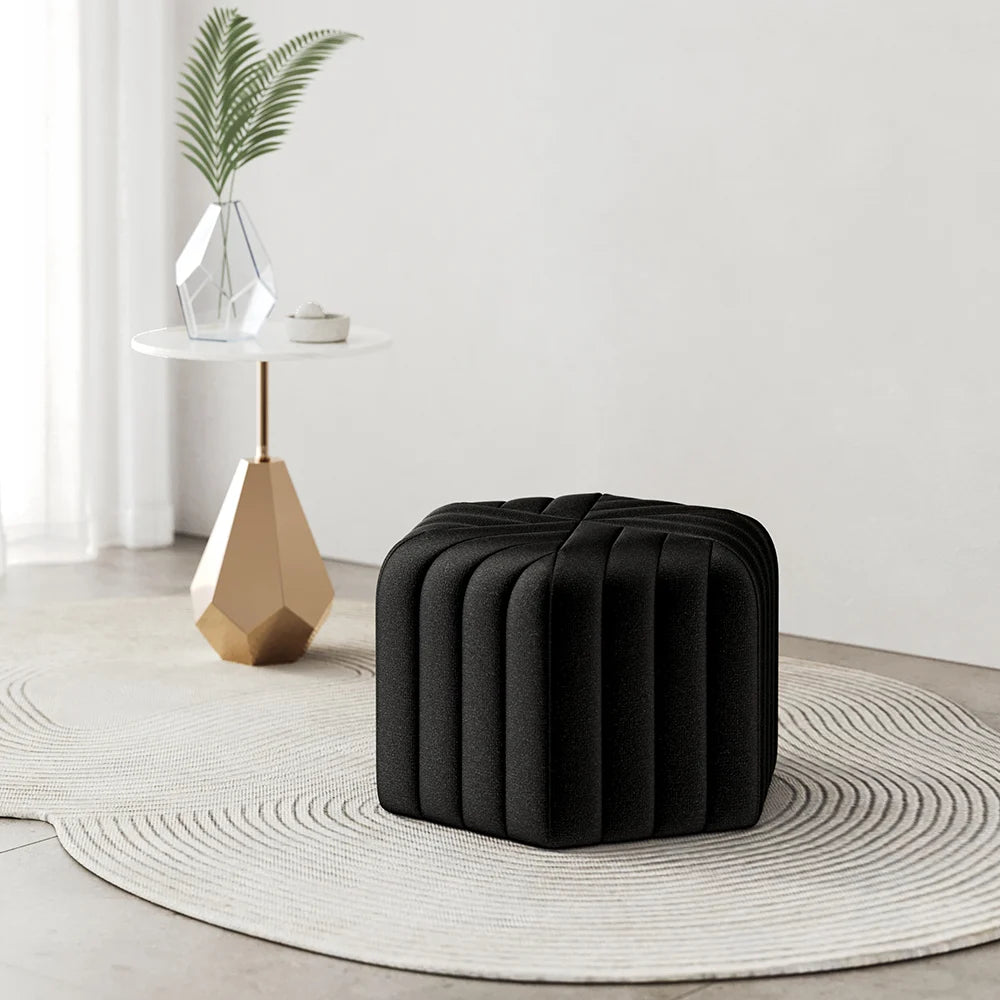 Veyra Velvet Hexagon Pouf