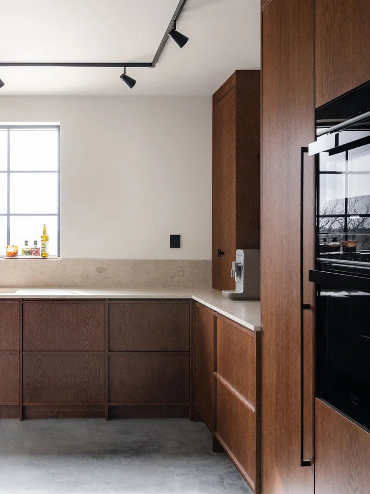 Warm Walnut & Black Kitchen