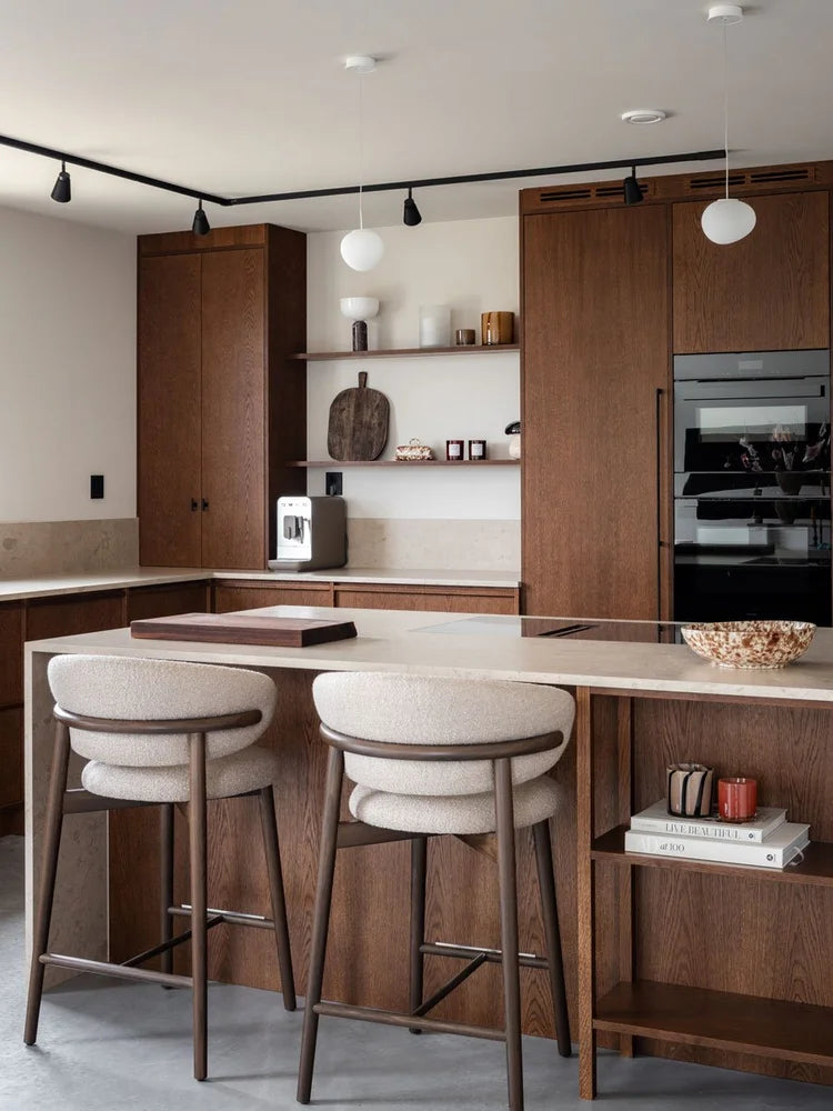 Warm Walnut & Black Kitchen