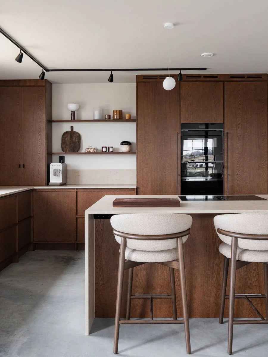 Warm Walnut & Black Kitchen