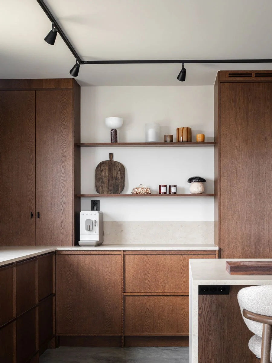 Warm Walnut & Black Kitchen
