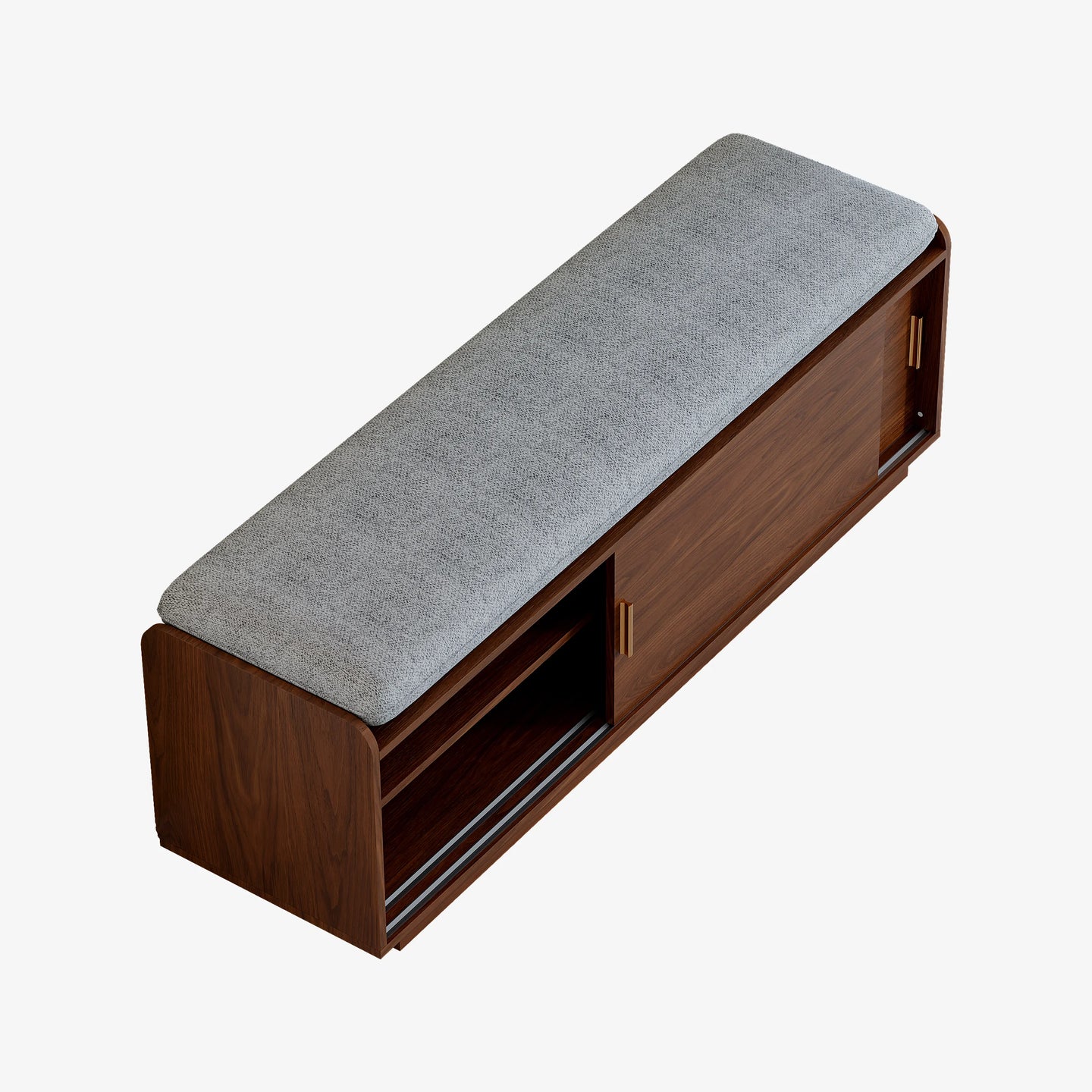 Weston Walnut Shoe Rack Bench