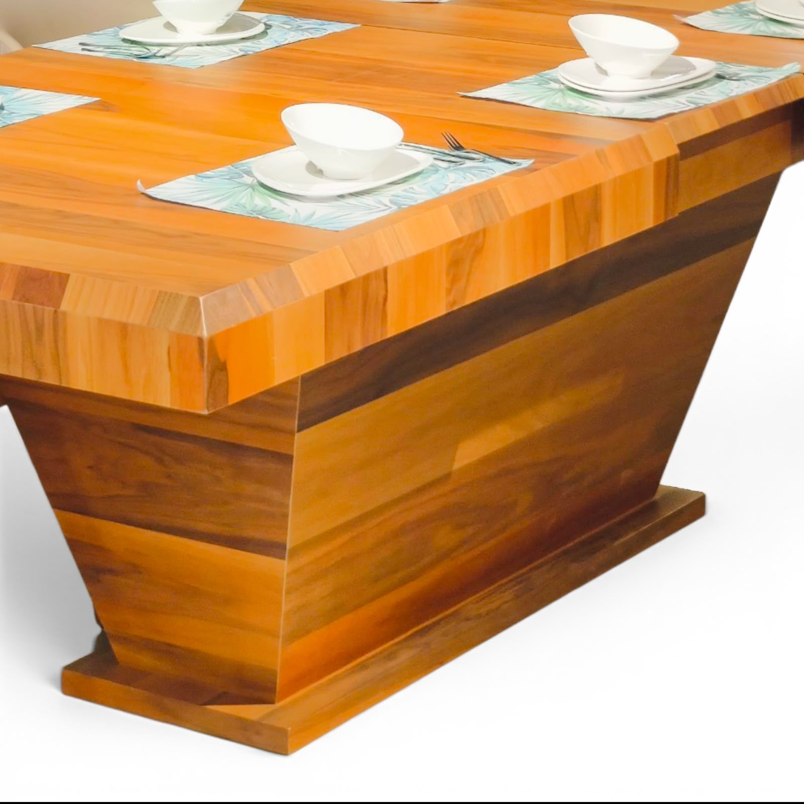 Contemporary Solid Wood Dining Set – Natural Elegance with 6 chairs