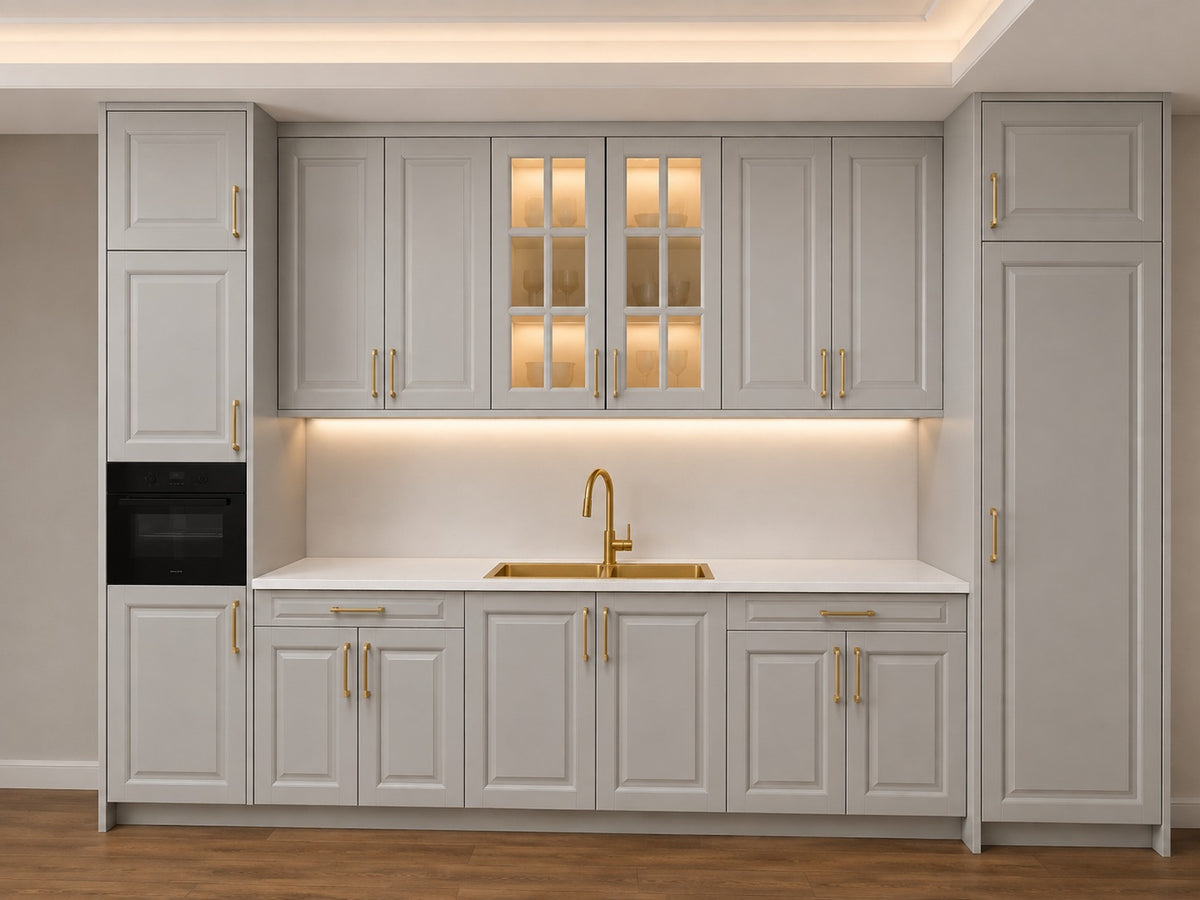Custom Modular Aluminum Kitchen Cabinets & Island