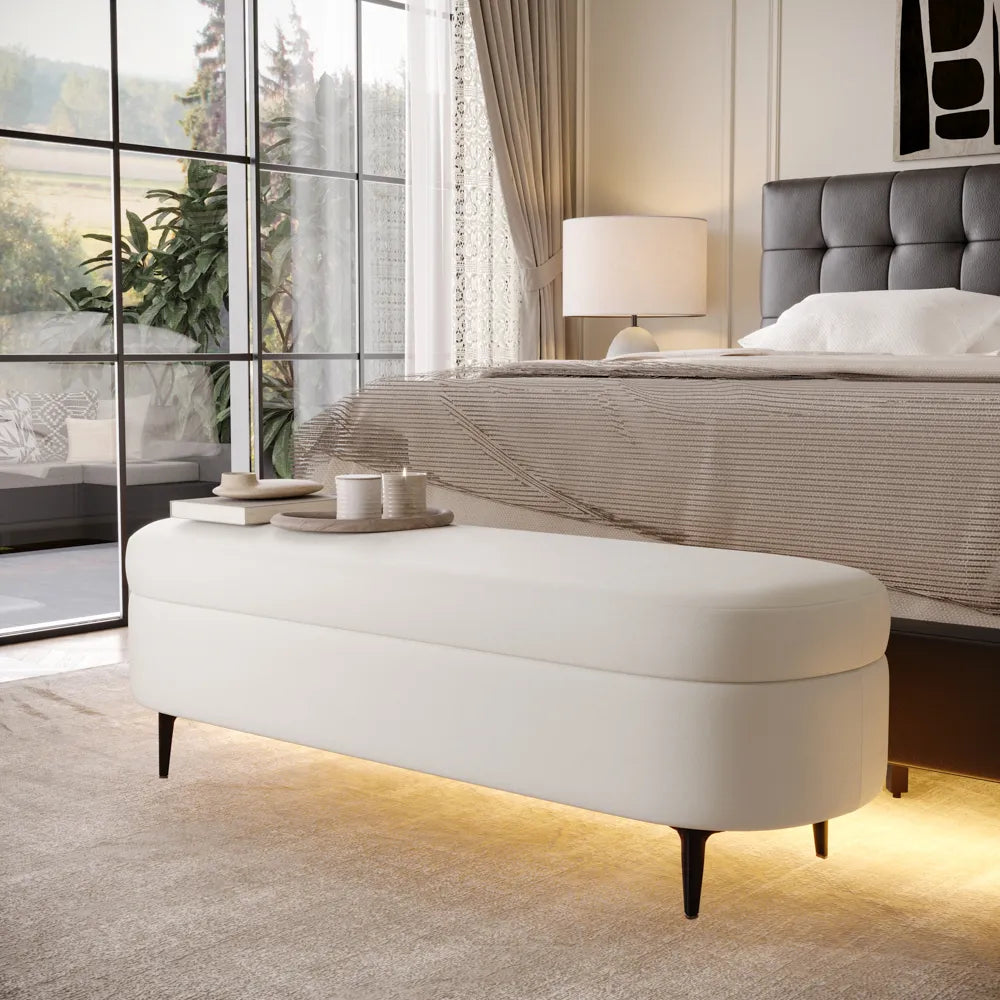 White Prism Ottoman