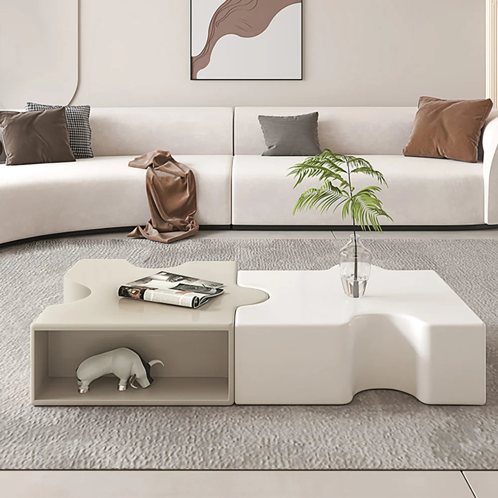 White Shaped Modular Coffee Table