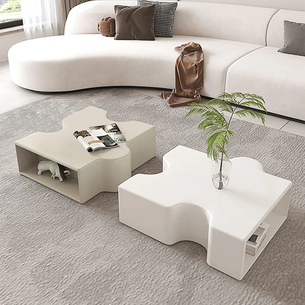 White Shaped Modular Coffee Table