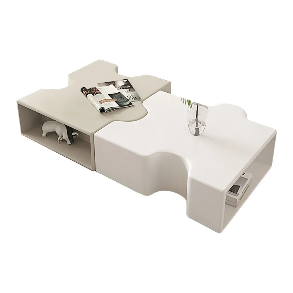 White Shaped Modular Coffee Table