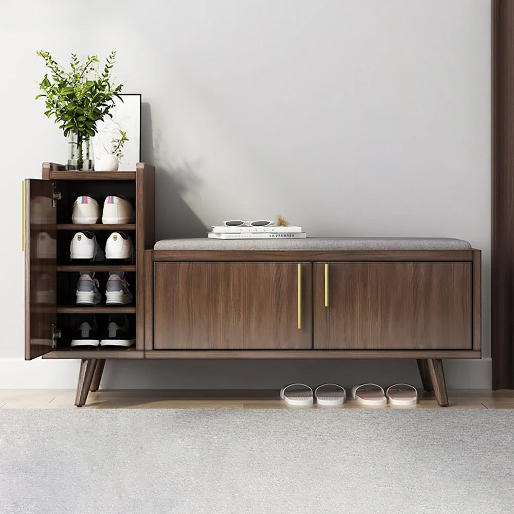 Willow Black Walnut Shoe Rack Bench