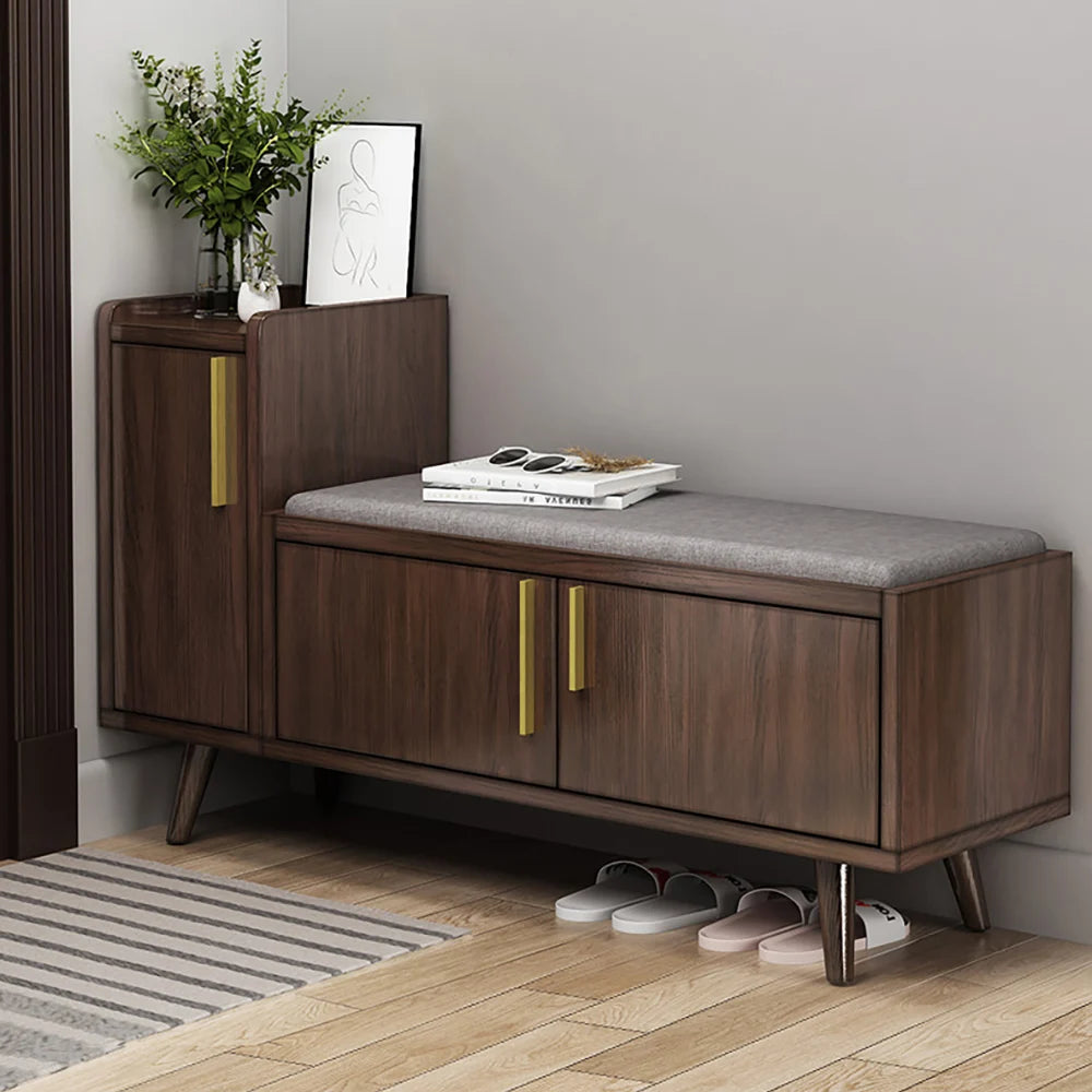 Willow Black Walnut Shoe Rack Bench