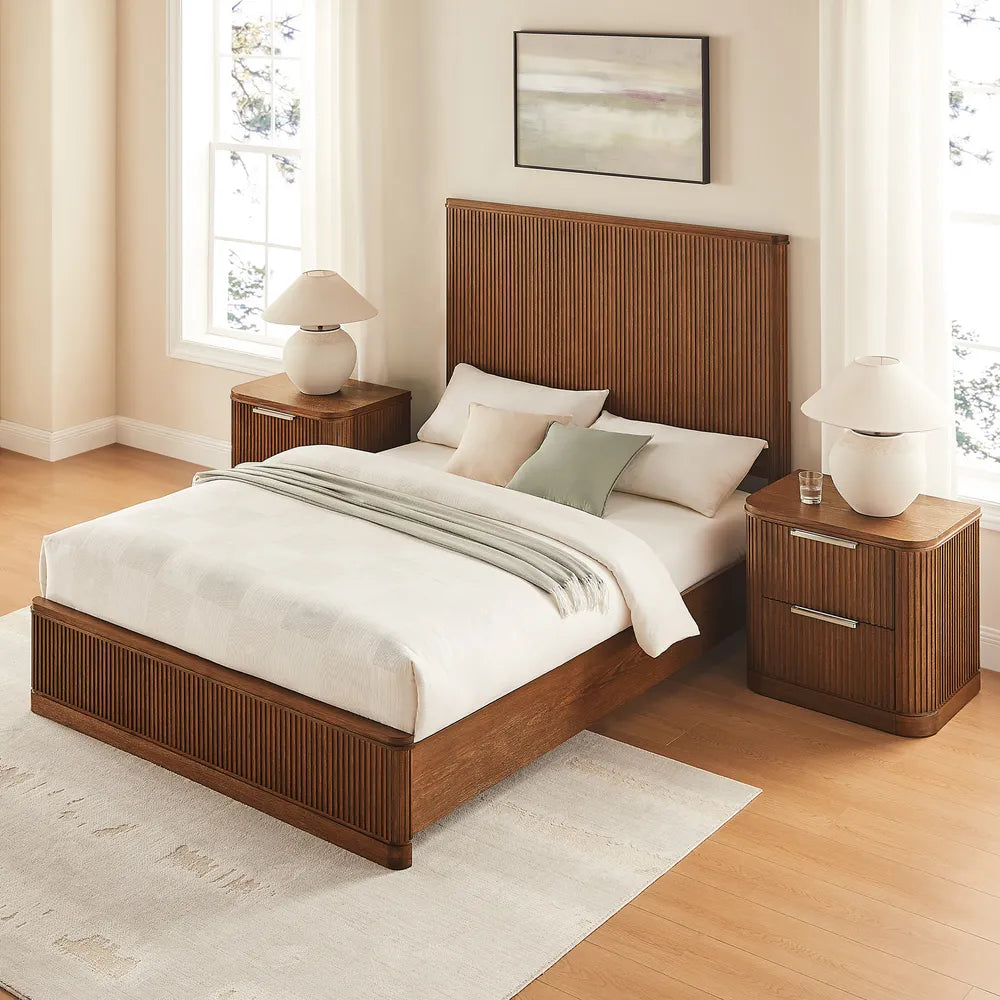 Cloudy Fluted Bed Frame