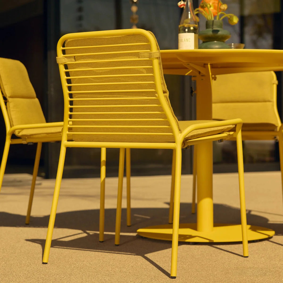 Neo Outdoor Stacking Dining Side Chair with Sunbrella® Cushion (Set of 2)