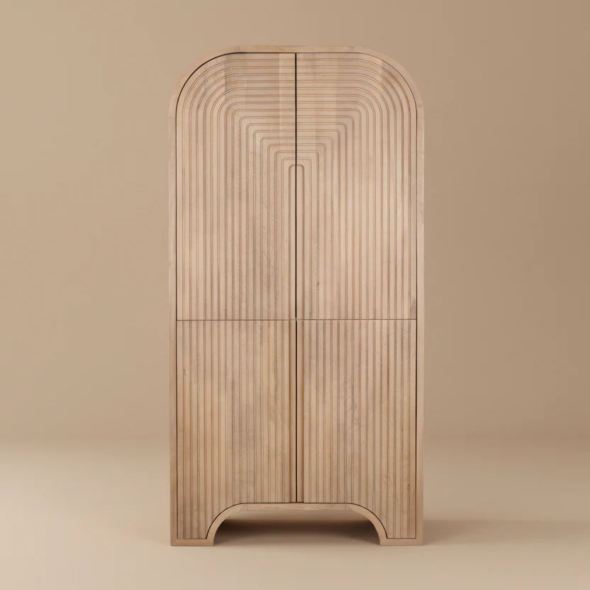 Buller Fluted White Oak Veneer Cabinet