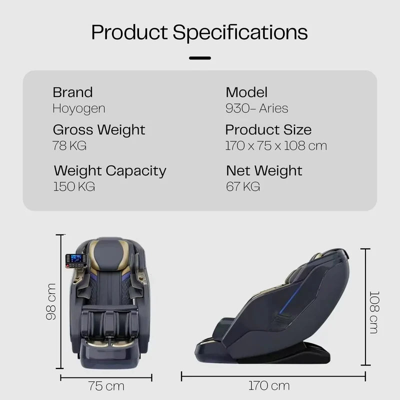 ARIES Hoyogen Massage Chair (Dark Grey)