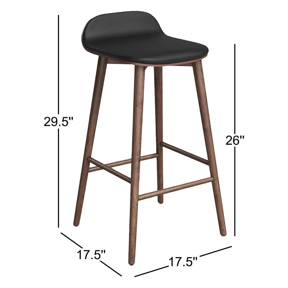 Morko Solid Wood Frame and Artifical Leather Seat