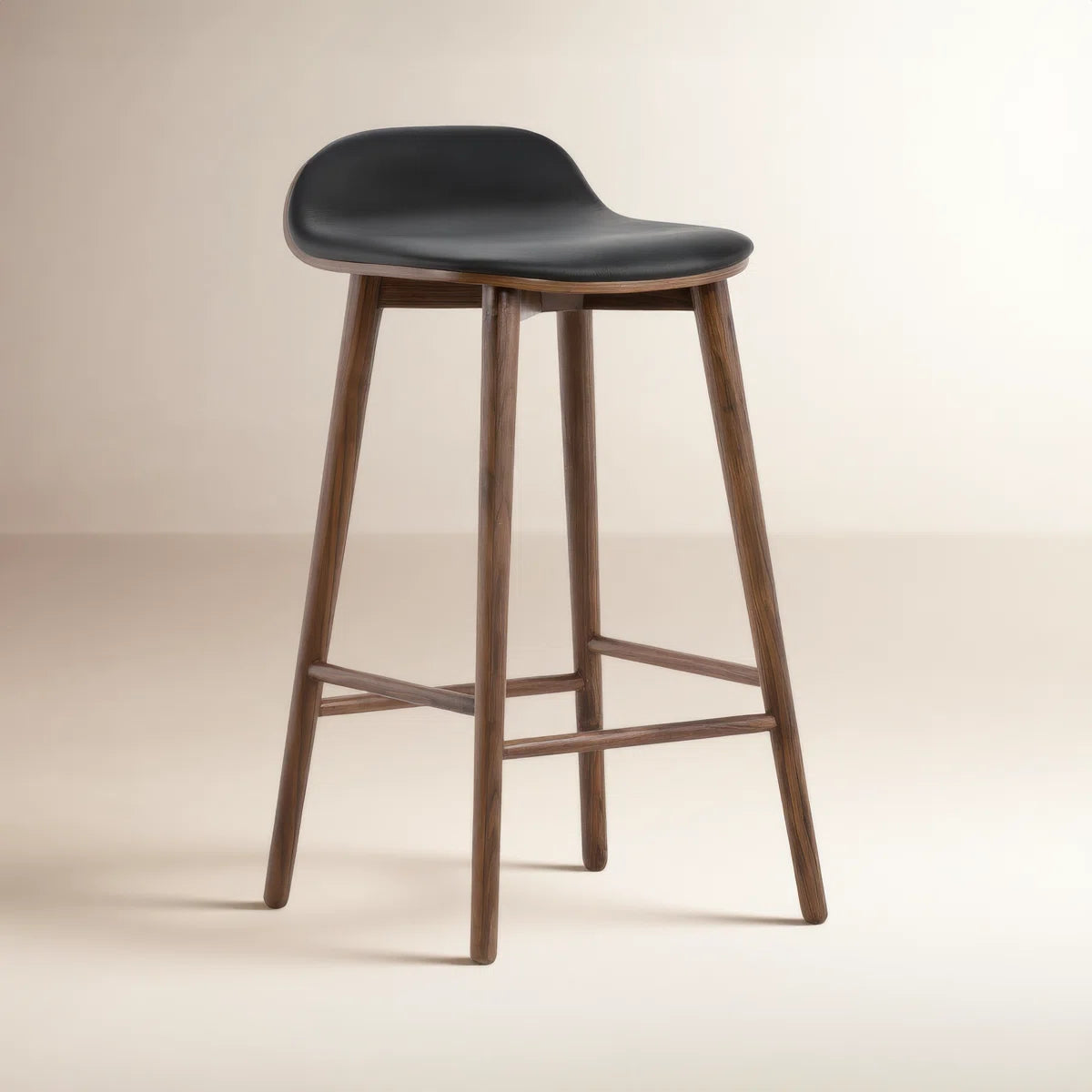 Morko Solid Wood Frame and Artifical Leather Seat