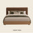 Modern Oak Wooden Bed Frame with Upholstered Headboard