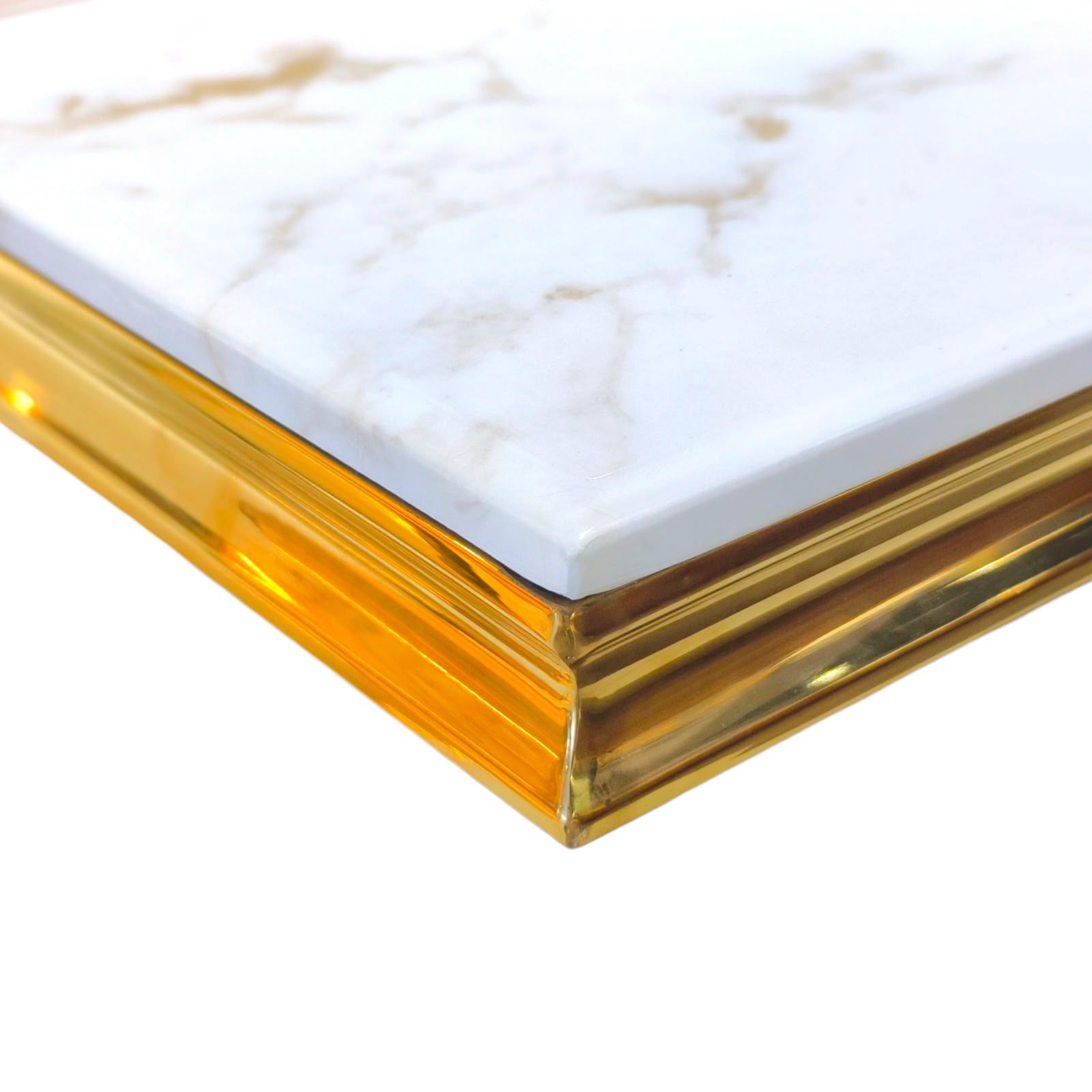 Imperial Marble Dining Set – Gold Luxe Edition with 7 seater