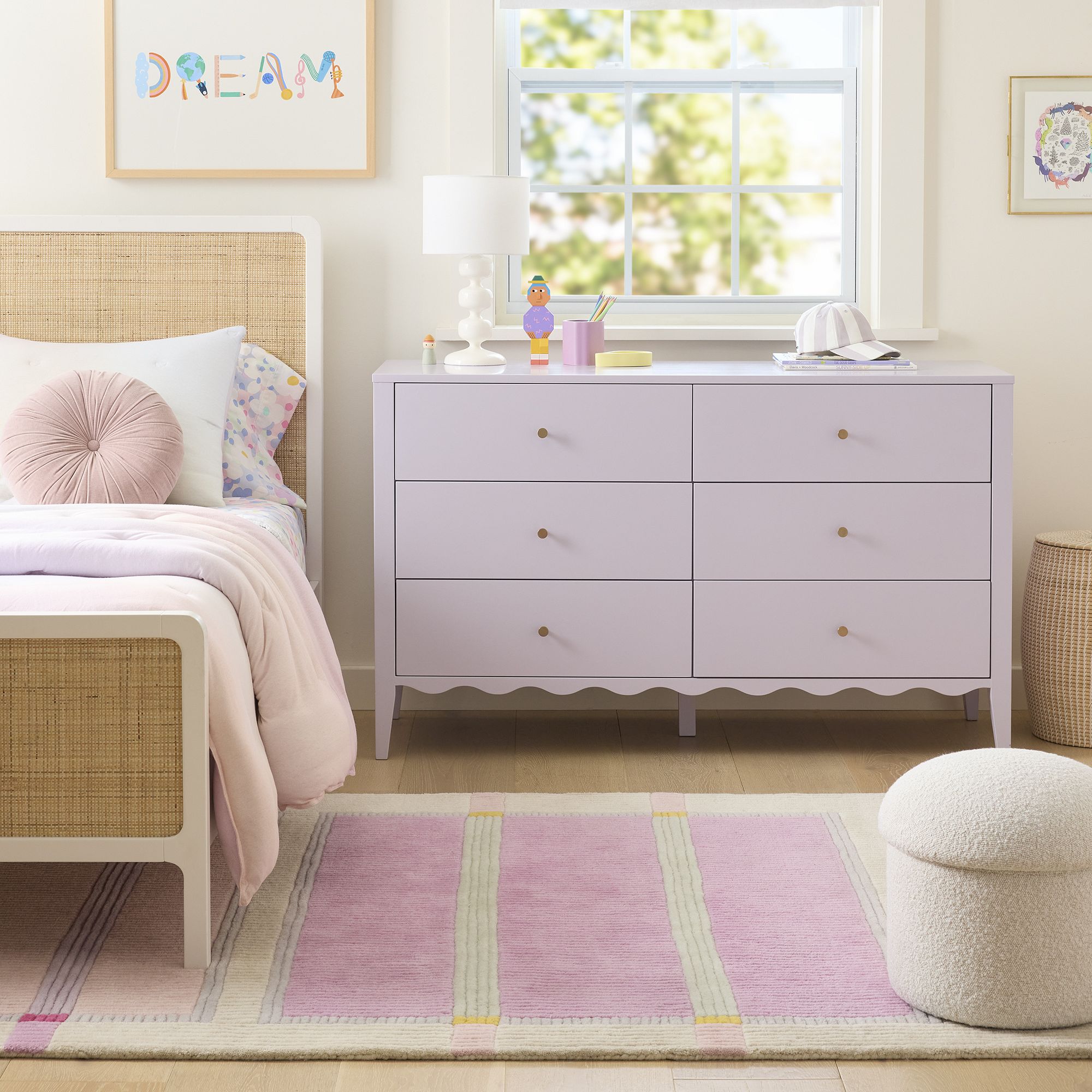 Cream Bouclé Storage Ottoman