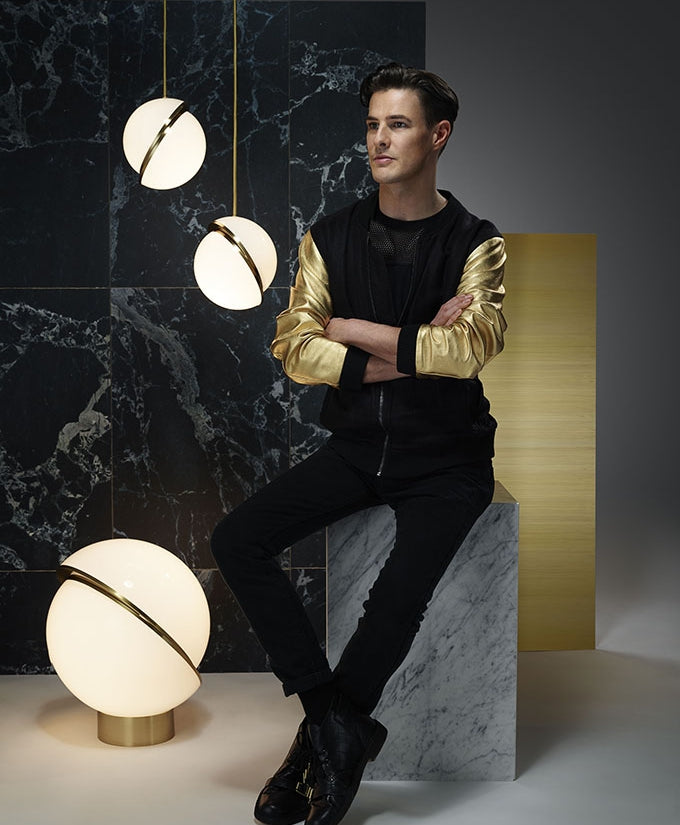 Modern Crescent Split Sphere Table Lamp