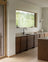 Minimalist timber kitchen with dark oak cabinetry