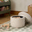 Cream Bouclé Storage Ottoman