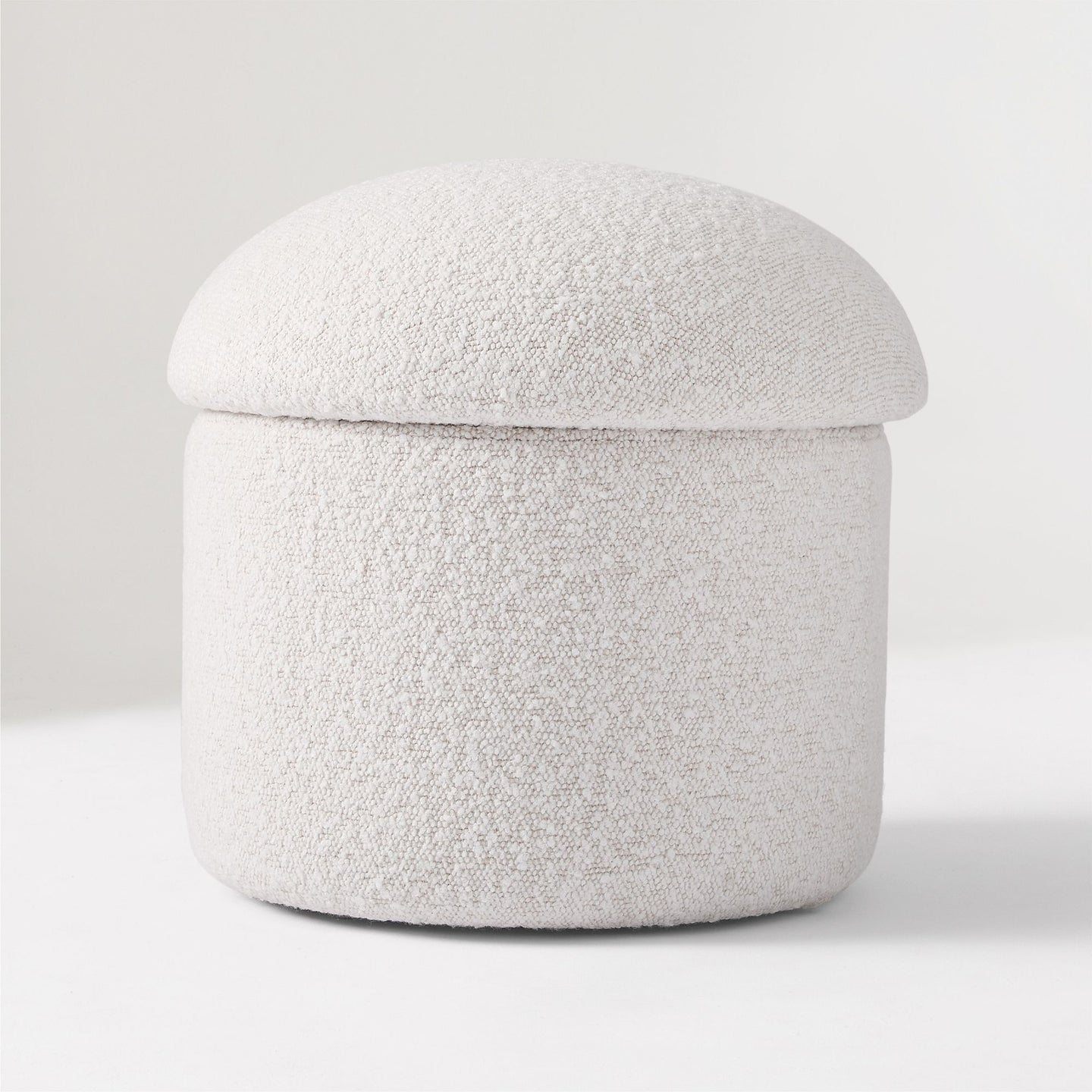Cream Bouclé Storage Ottoman