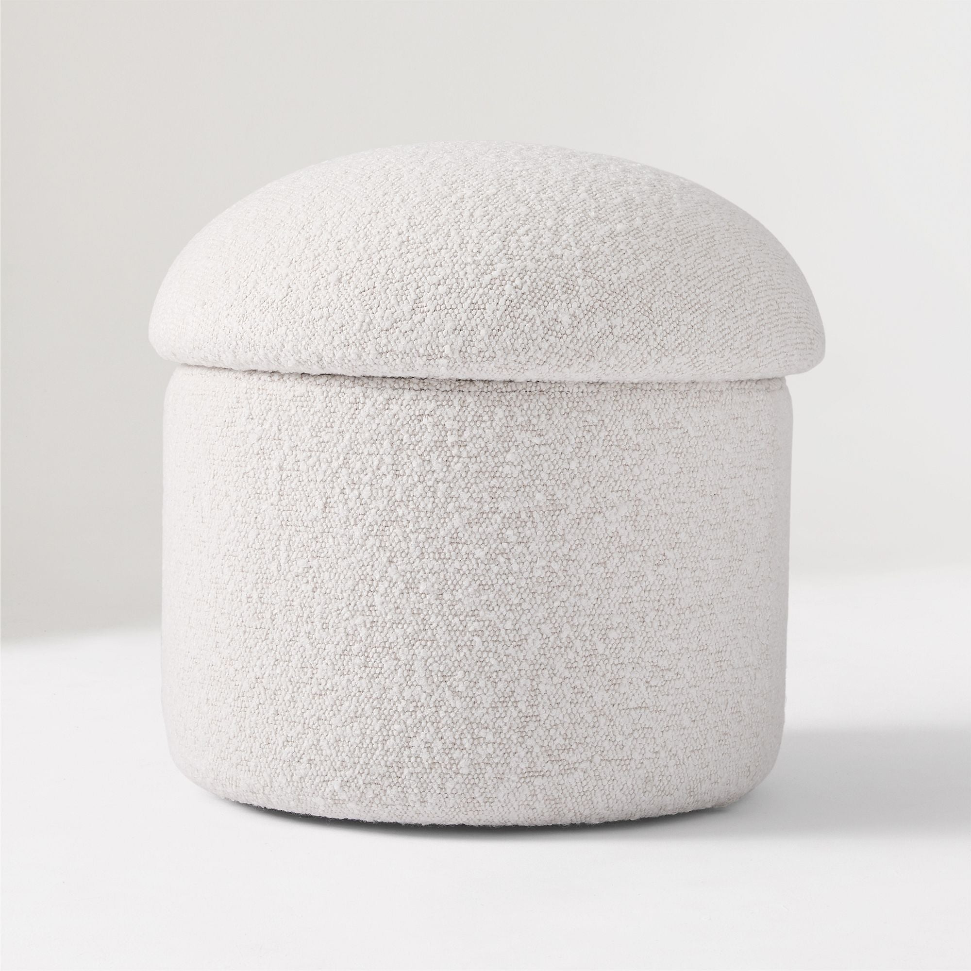 Cream Bouclé Storage Ottoman