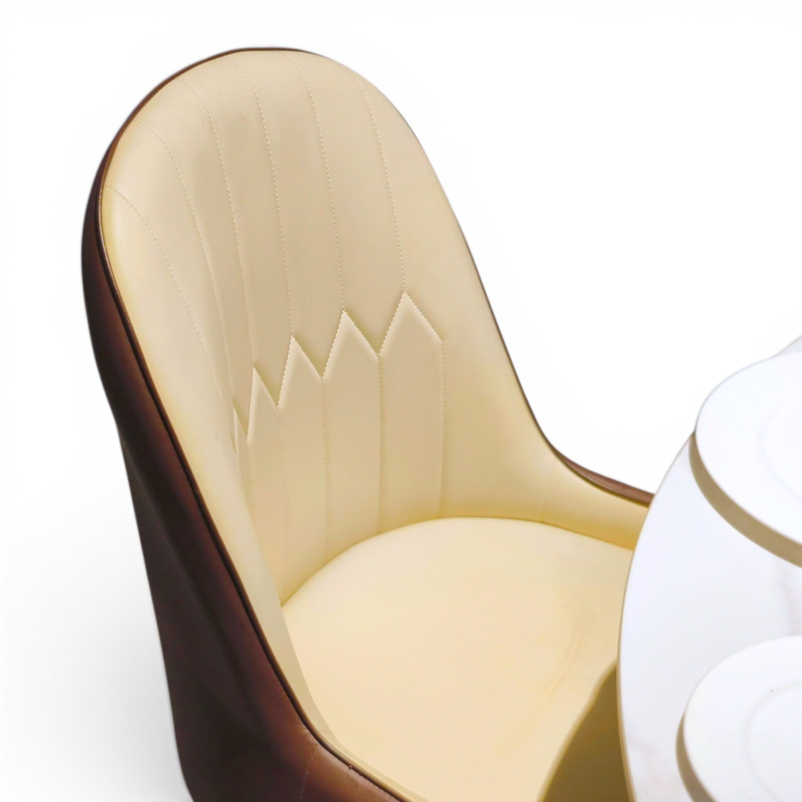 Elegant Round Dining Set – Marble & Gold Harmony with 6 Chairs