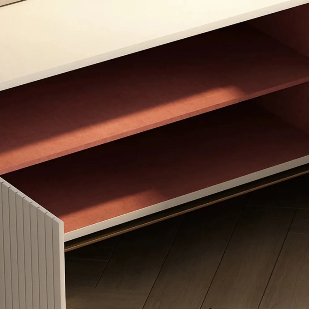 Korel Beige Fluted TV Stand