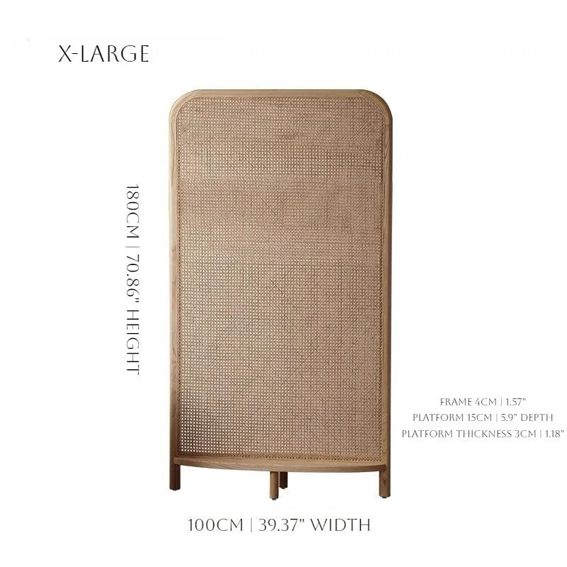 Rattaber Wood Cane Panel Privacy Screen | One Piece Partition