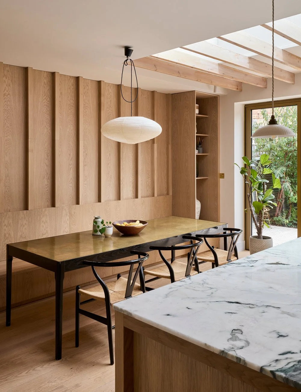 Contemporary Light Oak Scandinavian Kitchen with Natural Wood Finishes