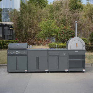 Thor Kitchen 4-Piece Modular Outdoor Kitchen Island - Grey