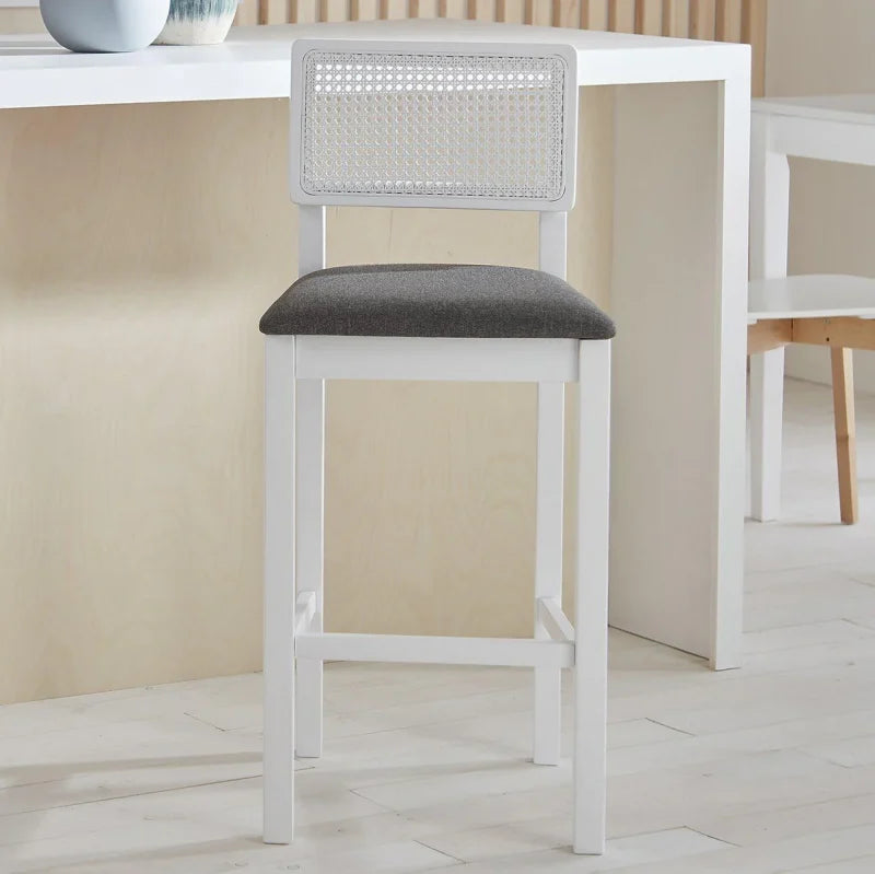 Oxford White Cane Barstool