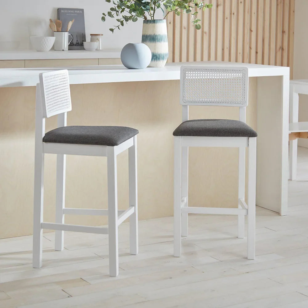 Oxford White Cane Barstool