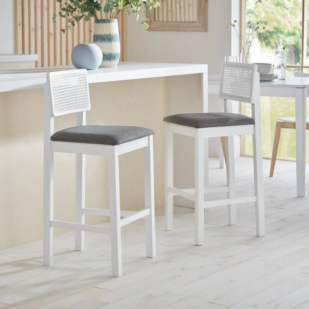 Oxford White Cane Barstool