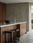 Dark Oak Architectural Kitchen Minimalist Kitchen with Rich Wood & Concrete